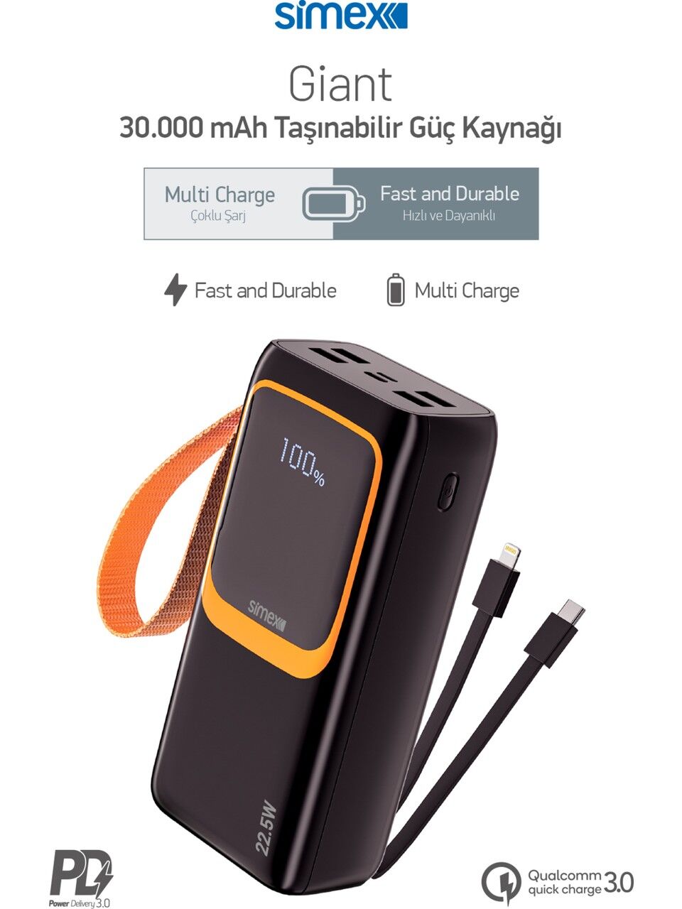 Simex S-36 Giant 30.000 Mah PowerBank Şarj Cihazı